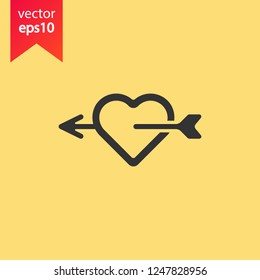 Heart icon. Love heart vector sign. Valentines day heart icon. EPS 10 flat symbol.