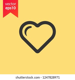 Heart icon. Love heart vector sign. Valentines day heart icon. EPS 10 flat symbol.