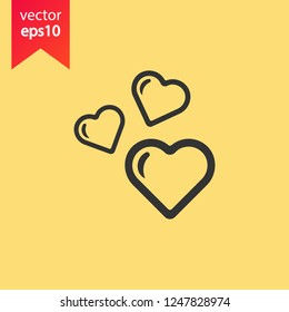 Heart icon. Love heart vector sign. Valentines day heart icon. EPS 10 flat symbol.