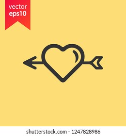 Heart icon. Love heart vector sign. Valentines day heart icon. EPS 10 flat symbol.