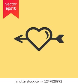 Heart icon. Love heart vector sign. Valentines day heart icon. EPS 10 flat symbol.