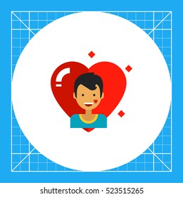 Heart Icon with Male Portrait