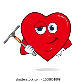 heart icon mascot cartoon in vector