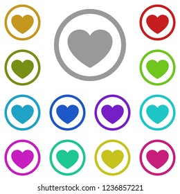 heart icon in multi color. Simple glyph vector of web set for UI and UX, website or mobile application