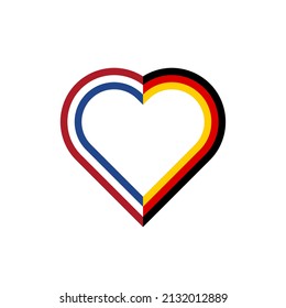 heart icon with netherlands and germany flags. vector illustration isolated on white background
