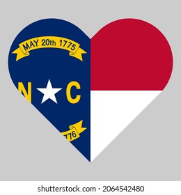 heart icon. north carolina state flag. vector illustration
