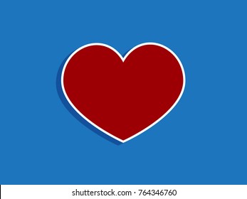 heart icon on blue background in vector