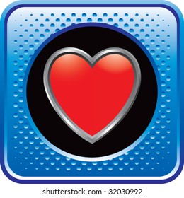 heart icon on blue halftone web button