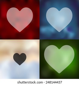 heart icon on blurred background