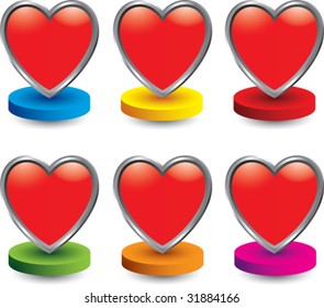 heart icon on colored displays