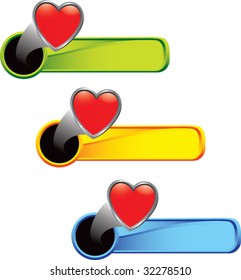 heart icon on colored tabs