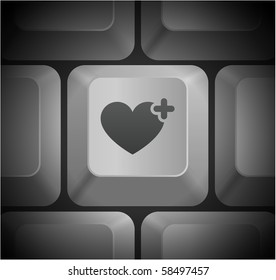 Heart Icon on Computer Keyboard Original Illustration