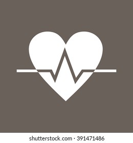Heart Icon on Dark Gray Color. Eps-10.