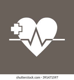 Heart Icon on Dark Gray Color. Eps-10.