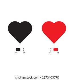 heart icon on off button concept design on white background suitable for promotion. vector illustration