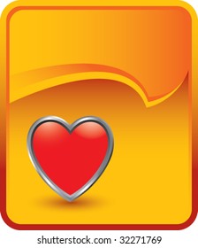 heart icon on orange background