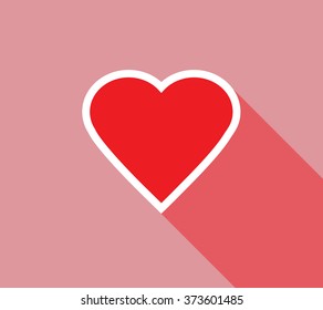 
heart icon on a pink background with shadow
