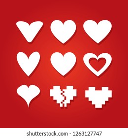 Heart icon on red background