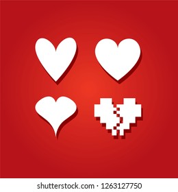 Heart icon on red background