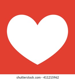 Heart icon on red background.