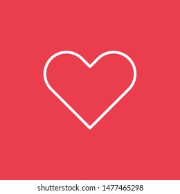 Heart icon on red background.Vector illustration