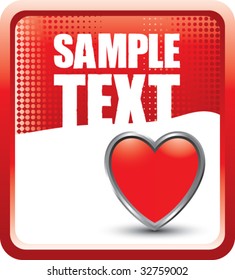 heart icon on red halftone banner
