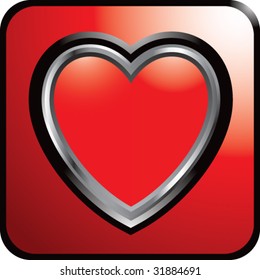 Herzsymbol auf rotem Web-Button
