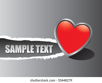heart icon on ripped banner