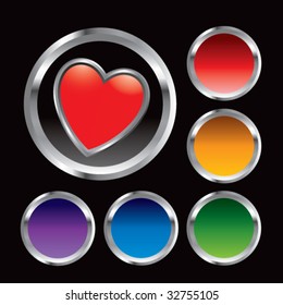 heart icon on round web buttons