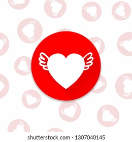Heart icon on simless background. Love and romance Valentines day design.

