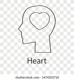Heart icon on transparency background. Vector illustration.