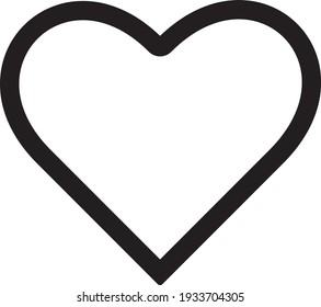 Heart icon on transparent background, concept of love, linear icons thin black line. Heart icon, healt care concept sign vector.