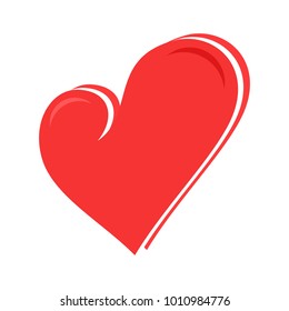 Heart Icon on White Background for Valentine's Day Greeting Card