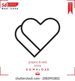 icono del corazón sobre fondo blanco. Iconos de diseño premium para vectores para iconos del día de San Valentín, diseño de sitios web, aplicación móvil, logotipo, interfaz de usuario. Trazo editable. Ilustración vectorial Eps10