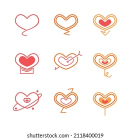 Heart icon on white background
