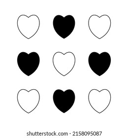 Icono del corazón sobre un fondo blanco. Ilustración del vector