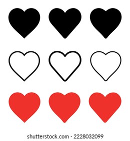 icono del corazón en fondo blanco