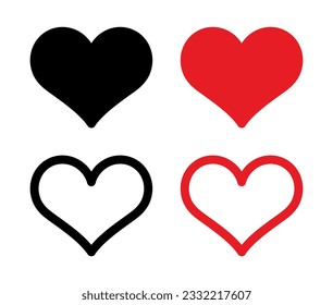 icono del corazón en fondo blanco