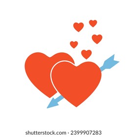 icono de corazón en fondo blanco, ilustración vectorial