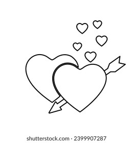 heart icon on a white background, vector illustration