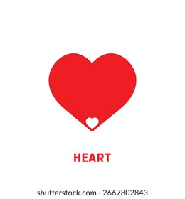 Un icono del corazón en un fondo blanco, una ilustración dibujada a mano del icono del corazón en un fondo blanco