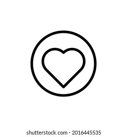 Heart icon. One of a set of linear web icons.