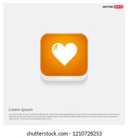 Heart icon Orange Abstract Web Button - Free vector icon