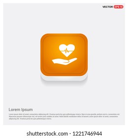Heart icon Orange Abstract Web Button - Free vector icon