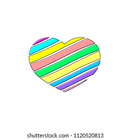 Heart icon, outline design template, vector illustration