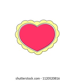 Heart icon, outline design template, Valentines Day symbol, vector illustration
