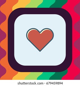 heart icon with outline and flat offset color