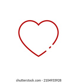 Heart. Icon outline. Love symbol. Vector outline illustration.