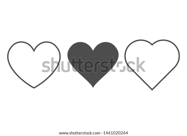 Heart Icon Outline Love Vector Signs Stock Vector Royalty Free