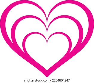 Heart icon, outline shape love sign vector